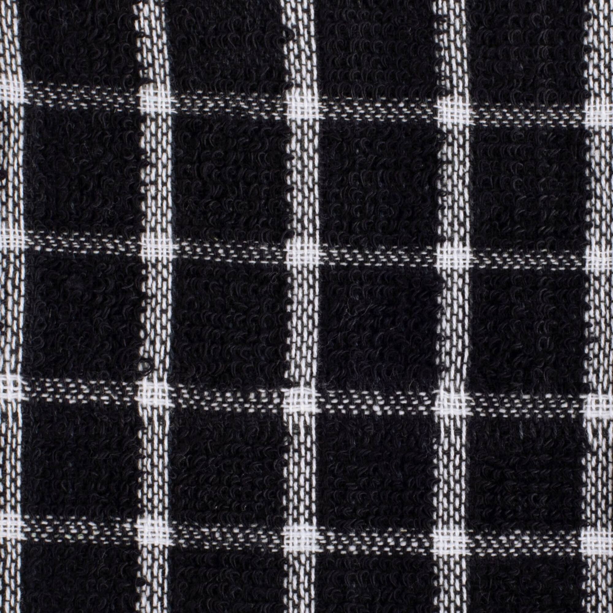 DII® Black & White Windowpane Terry Dishcloths, 6ct.